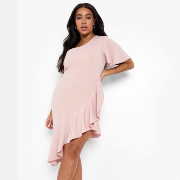 Boohoo Plus Angel Asymmetric Dress Size AU 16 $18 💗 - Picture 4 of 9